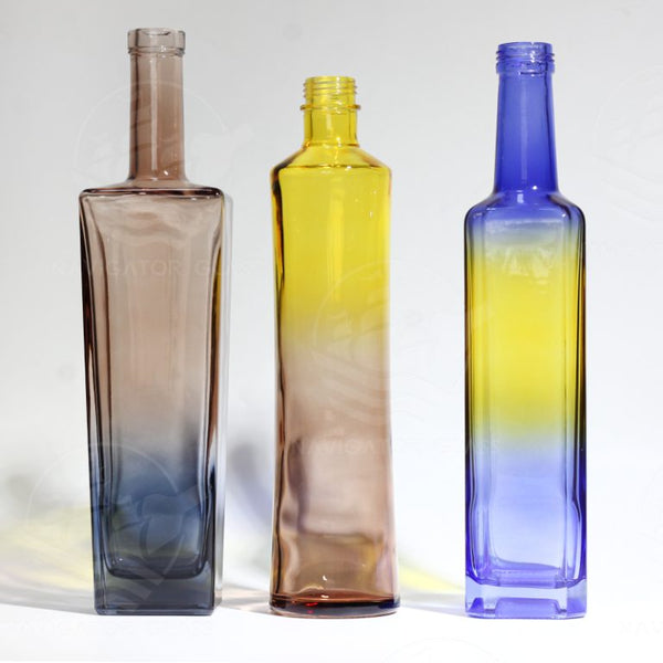 750ml Transparent Color Gradient Gin Tequila Liquor Glass Bottle