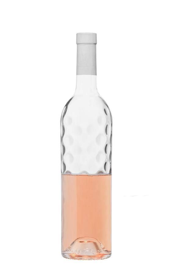 Stylish Clear Textured Wine Bottle 750ml